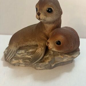 Homco Brown Seal Figurine for Small Pets